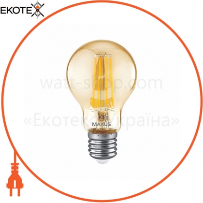 Maxus 1-MFM-761 лампа светодиоднаяa60 fm 8w 2700k 220v e27 golden