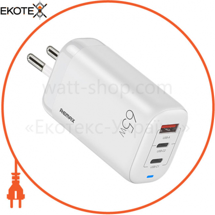 Зарядний пристрій REMAX LIGIL SERIES 65W PD + QC FAST CHARGER WHITE (RP-U55)