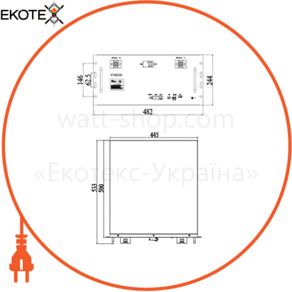 Аккумуляторный блок LiFePO4 V-TAC LFP 9.6kWh/48V/200Ah