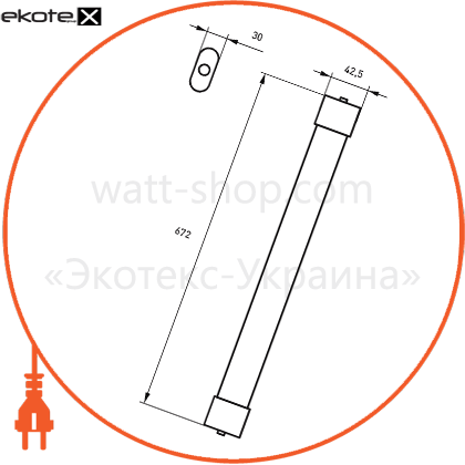 Eurolamp LED-FX(0.6)-18/65(slim) eurolamp led светильник линейный ip65 18w 6500k (0.6m) slim