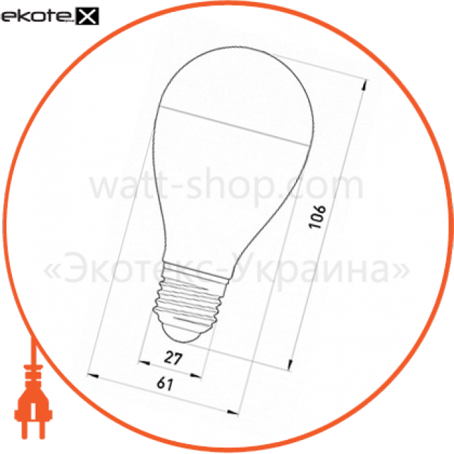 Enext l0650314 лампа светодиодная e.save.led.а60e.e27.6.4200 тип шар, 6вт, 4200к, е27