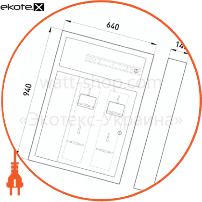 Enext ЩЭ-2-01Н щит этажный щэ-2-01н под два однофазных счетчика, навесной