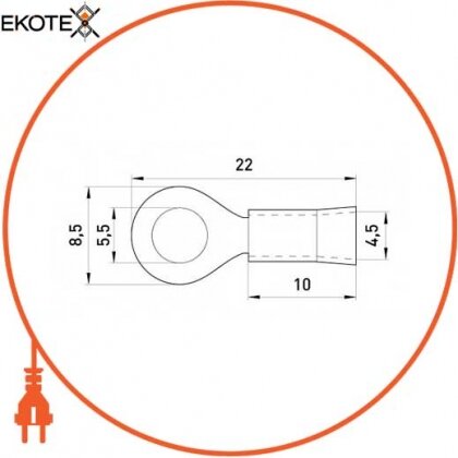 Enext s1036025 изолированный наконечник e.terminal.stand.rv2.2.5.blue 1.5-2.5 кв.мм, синий