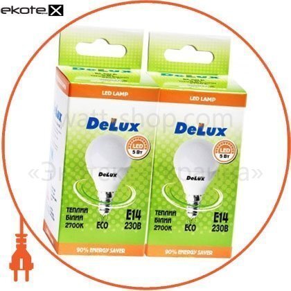 Delux 90010971 светодиод.лампа_delux_bl50p 5 вт_2700к 220в e14 (промо)_2 шт.