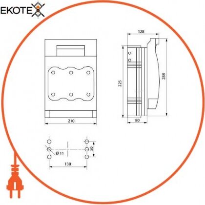 Enext i0760086 выключатель-разъединитель под предохранитель e.fuse.vr.400, габарит 2, 3 полюса, 400а