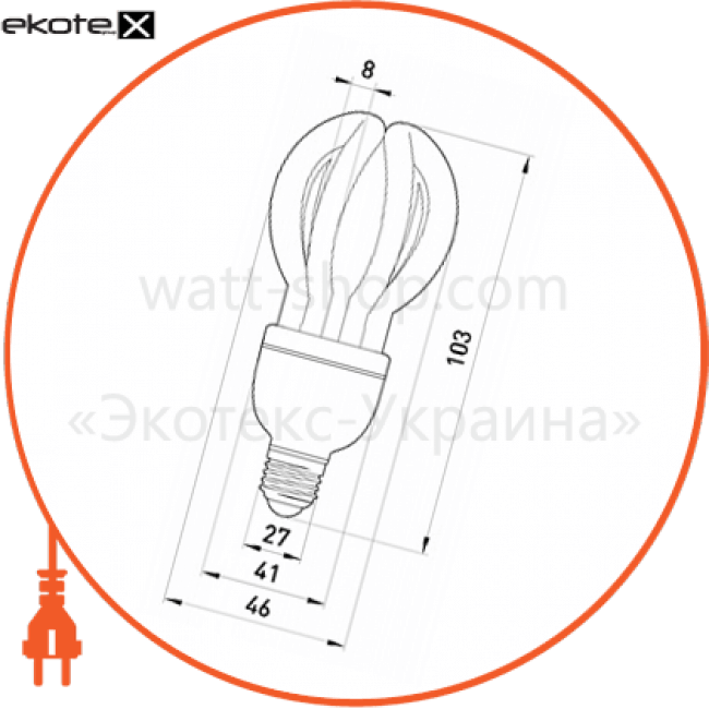 Enext l0300002 лампа энергосберегающая e.save.flower.e27.7.2700, тип flower, цоколь е27, 7w, 2700 к