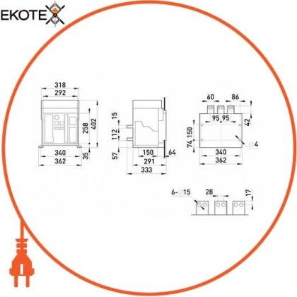 Enext i0810005 воздушный авт. выключатель e.acb.2000f.2000, стационарный, 0,4 кв, 3р, станд. эл. расцепитель, мотор-привод и рн