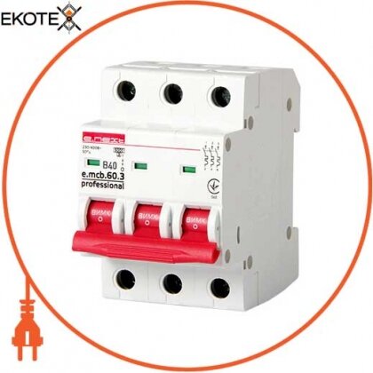 Enext p041030 модульный автоматический выключатель e.mcb.pro.60.3.b 40 new, 3р, 40а, в, 6ка, new