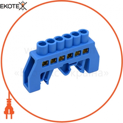 ENERGIO 50601 шина нулевая изолированная energio на din-рейку (универсальная) 6 отв.