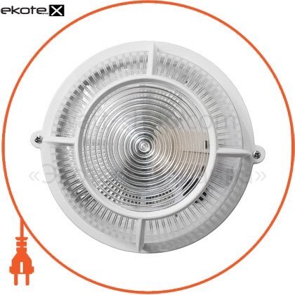 Ecostrum 72004 светильник нпп-65 круг белый прозр.с рис.,с решеткой пп-1051-10-2/6