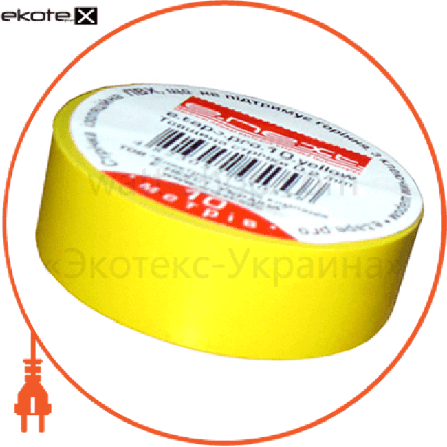 Enext p0450009 изолента e.tape.pro.20.yellow с самозатухающий пвх, желтая (20м)