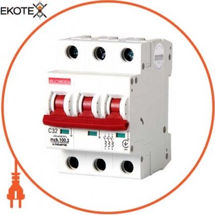 Enext i0180024 модульный автоматический выключатель e.industrial.mcb.100.3. c32, 3 р, 32а, c, 10ка