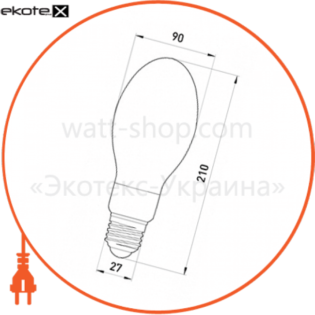 Enext l0470002 лампа ртутно-вольфрамовая e.lamp.hwl.e27.250, е27, 250 вт