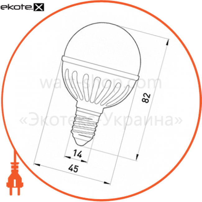 Enext l0650311 лампа светодиодная e.save.led.g45m.e14.5.2700 тип шар, 5вт, 2700к, е14