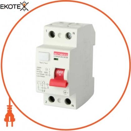 Enext p080002 выключатель дифференциального тока e.rccb.pro.a.2.25.30, 2р, 25а, 30ма, тип а