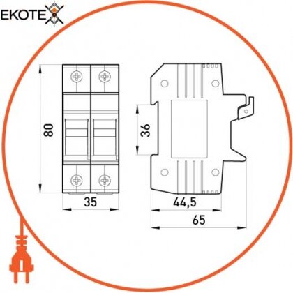 Enext i0300002 держатель предохранителя на дин-рейку e.fuse.1038.h2, под предохранитель 10х38, 2р, 32а