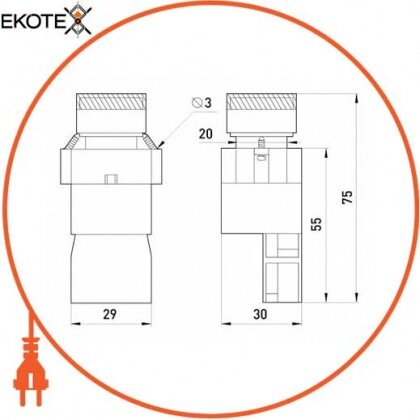 Enext s009002 индикатор e.i.stand.yellow, желтый (bv 45)