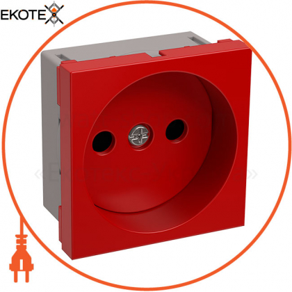 Розетка РКС-20-22-П-К без заземляющего контакта 2к (на 2 модуля) ПРАЙМЕР красная IEK
