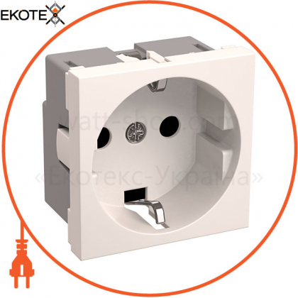 Розетка РКС-20-30-П-К с заземляющим контактом 2к (на 2 модуля) ПРАЙМЕР белая IEK