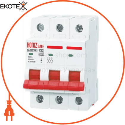 Horoz Electric 114-002-3063-010 модульный автоматический выключатель 3р 63а c 4,5ка 400v