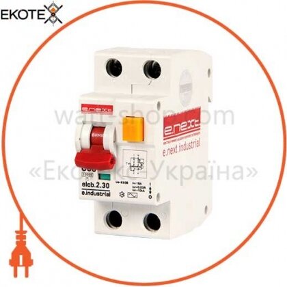 Enext i0230001 выключатель дифференциального тока (дифавтомат) e.industrial.elcb.2.c06.30, 2р, 06а, c, 30ма