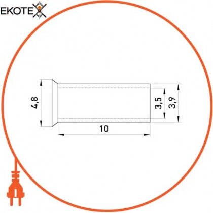 Enext s4038010 неизолированные наконечник e.terminal.stand.en.6.10 6,0 кв.мм, l = 10 мм