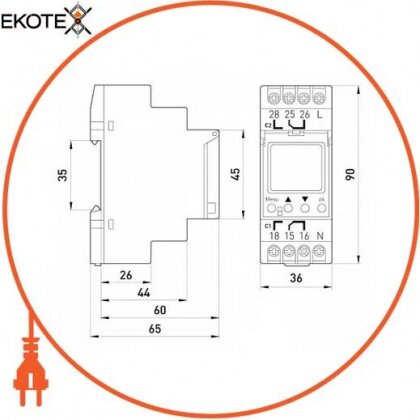 Enext i0310013 реле времени астрономическое двухканальное e.control.t10