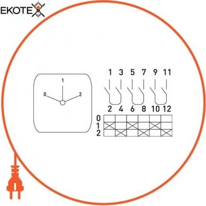 Enext i0360016 пакетный переключатель в корпусе e.industrial.sb.0-1-2.3.32, 3р, 32а (0-1-2)