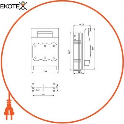 Enext i0760087 выключатель-разъединитель под предохранитель e.fuse.vr.630, габарит 3, 3 полюса, 630а