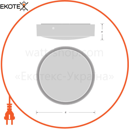 Светильник накладной BULKHEAD ROUND BLKH RD 250 P 10W CPS WT