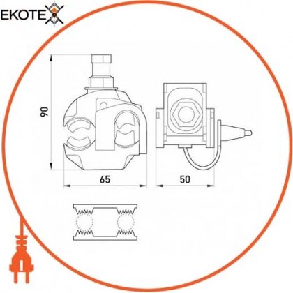 Enext p028005 ответвительный прокалывающий зажим e.pricking.clamp.pro.16.120.16.120, 16-120 кв.мм / 16-120кв.мм