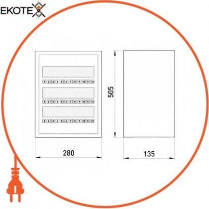 Enext s0100027 корпус e.mbox.stand.n.36. z металлический, под 36 мод., навесной, с замком