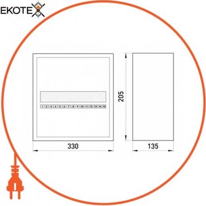 Enext s0100023 корпус e.mbox.stand.n.15. z металлический, под 15 мод., навесной, с замком