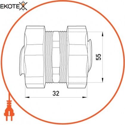 Enext s044005 соединитель e.met.connect.stand.sldx.38 для металлорукава 38мм (1.1 / 2)