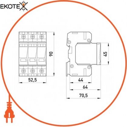 Enext 81.003 узип e.poi.3 280v/12,5 ka класс i+ii+iii, 3 полюса