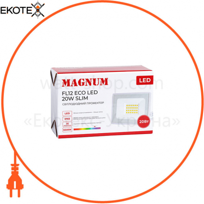 Прожектор светодиодный MAGNUM FL12 ECO LED 20Вт slim бел. 6500К IP65