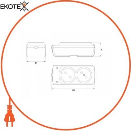 Enext s042099 колодка e.t.es.2 2 гнезда, без з/к