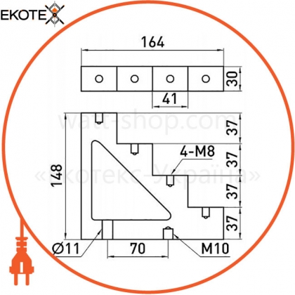 Enext s054103 изолятор ступенчатый e.step.ct4-40 600a