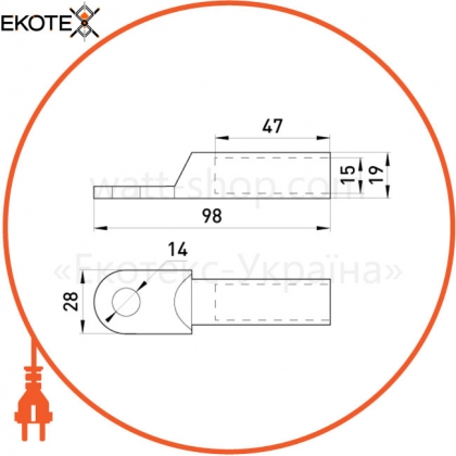 Enext s060008 медный кабельный наконечник e.end.stand.dt.b120