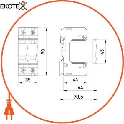 Enext 81.204/05 узип e.po i 1+1 e 280v/7ka класс i+ii+iii, 1 полюс + n-pe, моноблок