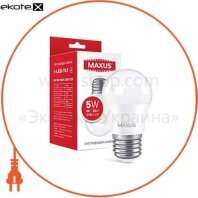Лампа светодиодная MAXUS 1-LED-741 G45 5W 3000K 220V E27