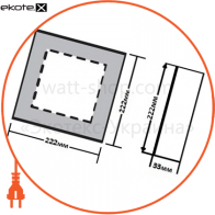 Ledex 102222 светодиодный светильник ledex, квадрат, накладной, 18w, 4000к , алюминий