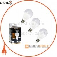 Набір з 3шт Лампа світлодіодна ЕВРОСВЕТ 18Вт 4200К A-18-4200-27 Е27