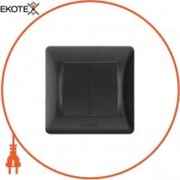VIDEX BINERA Выключатель 2кл черный графит (VF-BNSW2-BG) (20/120)