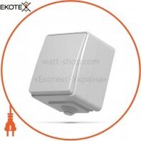 VIDEX BINERA IP65 Выключатель наружный 1кл серый (VF-BNW11-G) (10/100)