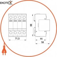 Enext i0340004 разрядник перенапряжения e.industrial.surge.spc.s.20.280.4, класс с, 4р, 280в