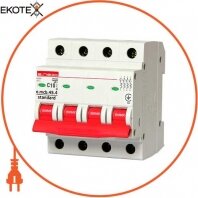 Модульний автоматичний вимикач e.mcb.stand.45.4.C10, 4р, 10А, С, 4,5 кА