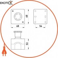 Enext s006016 кнопочный пост e.cs.stand.xal.d.174, стоп, кнопка-грибок, поворотный возврат