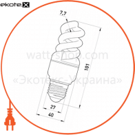 Enext l0260025 лампа энергосберегающая e.save.screw.e27.15.4200.t2, тип screw, патрон е27, 15w, 4200 к, колба т2