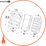 Enext 6661-105 корпус пластиковый, навесной (nt) 5-модульный, однорядный, ip 40